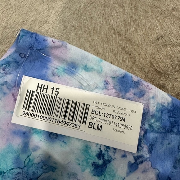 Spiritual Gangster Golden Coast Seamless Tye Dye Crop Tank Women XS/S Teal Blue - Picture 3 of 5